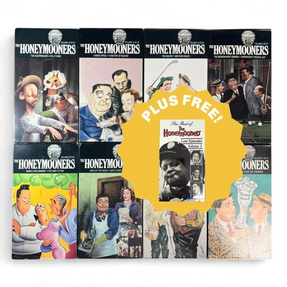 THE HONEYMOONERS Classic 39 Collection LOT of 8 VHS Tapes 16 Episodes 80s TESTED